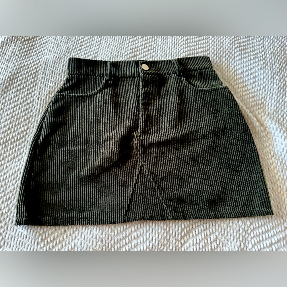 SHEIN Green Corduroy Skirt